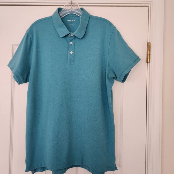 Bonobos Men's LG Slim Fit Cotton Polo Short Slv Collared Shirt Robins Egg Blue - Picture 1 of 6